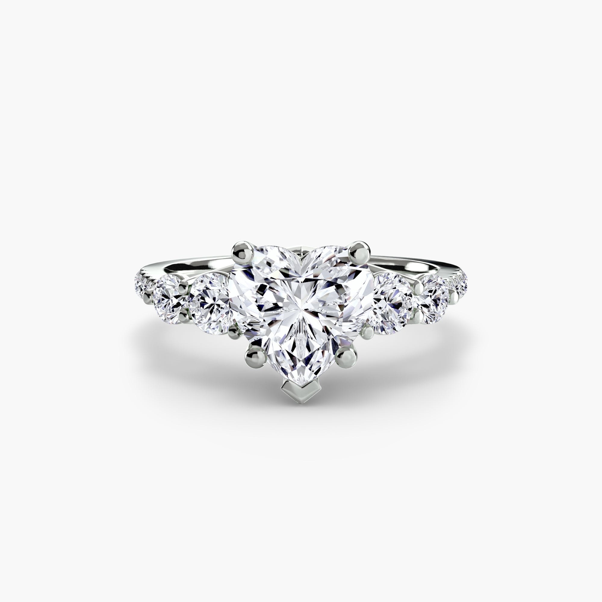 Five Stone Ring with Pavé Band