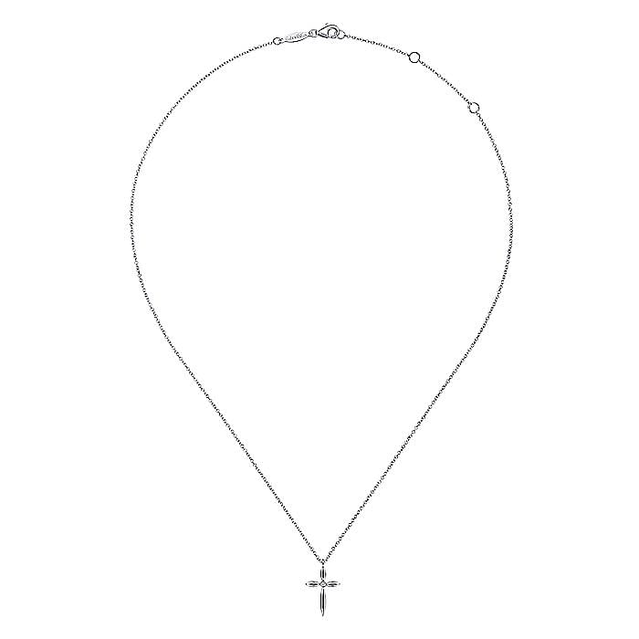 STERLING SILVER DIAMOND CROSS NECKLACE
