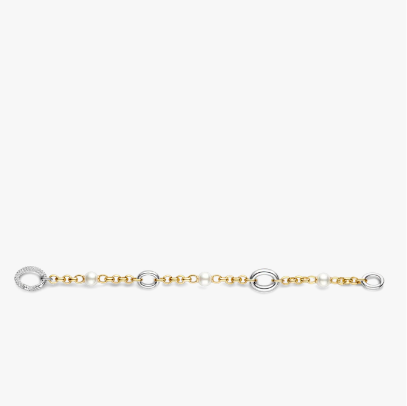 SS/GP CZ LINK BRACELET