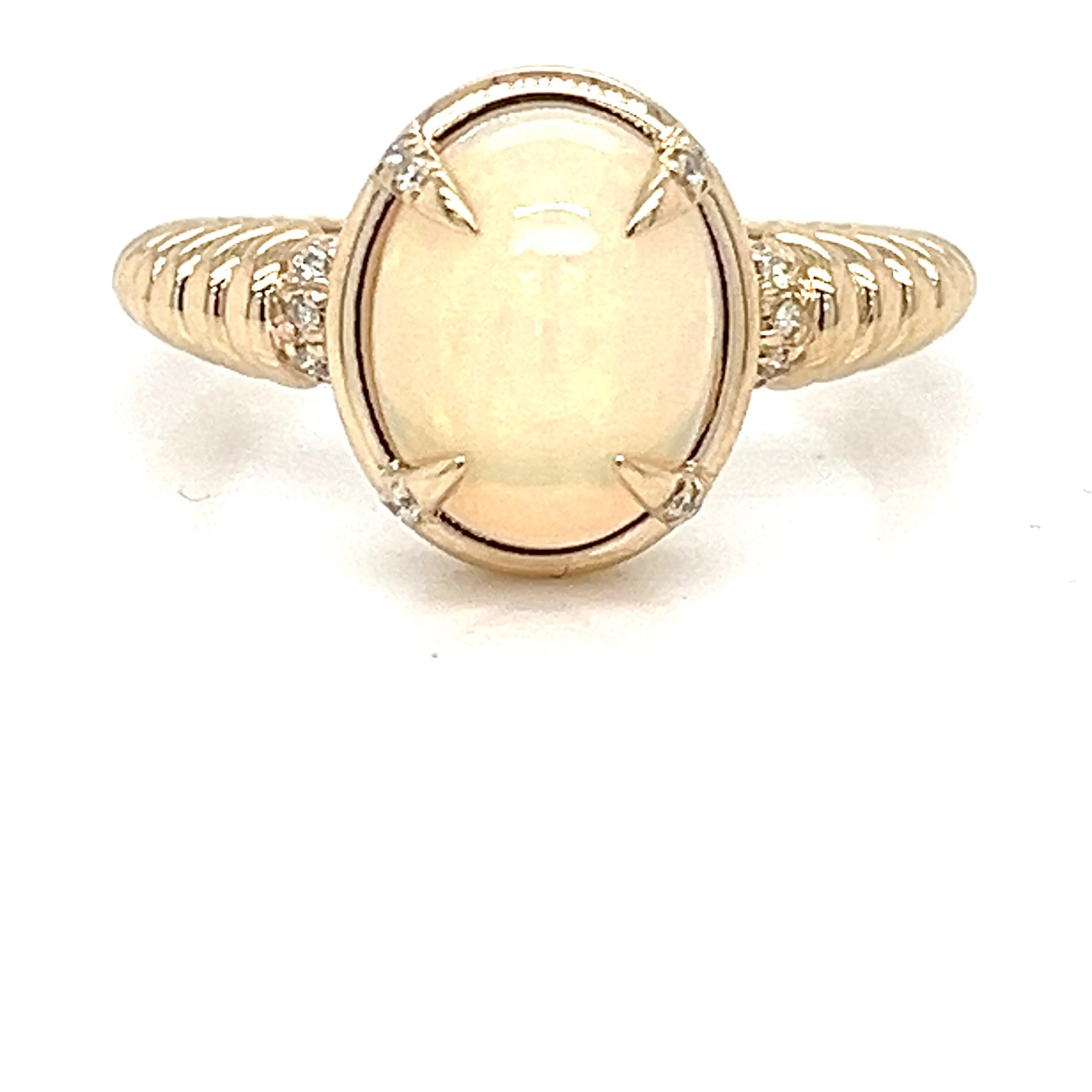 OPAL AND DIAMOND RING