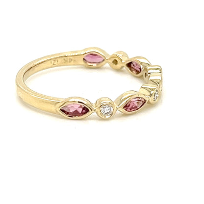 14KY DIA PINK TOURMALINE RING