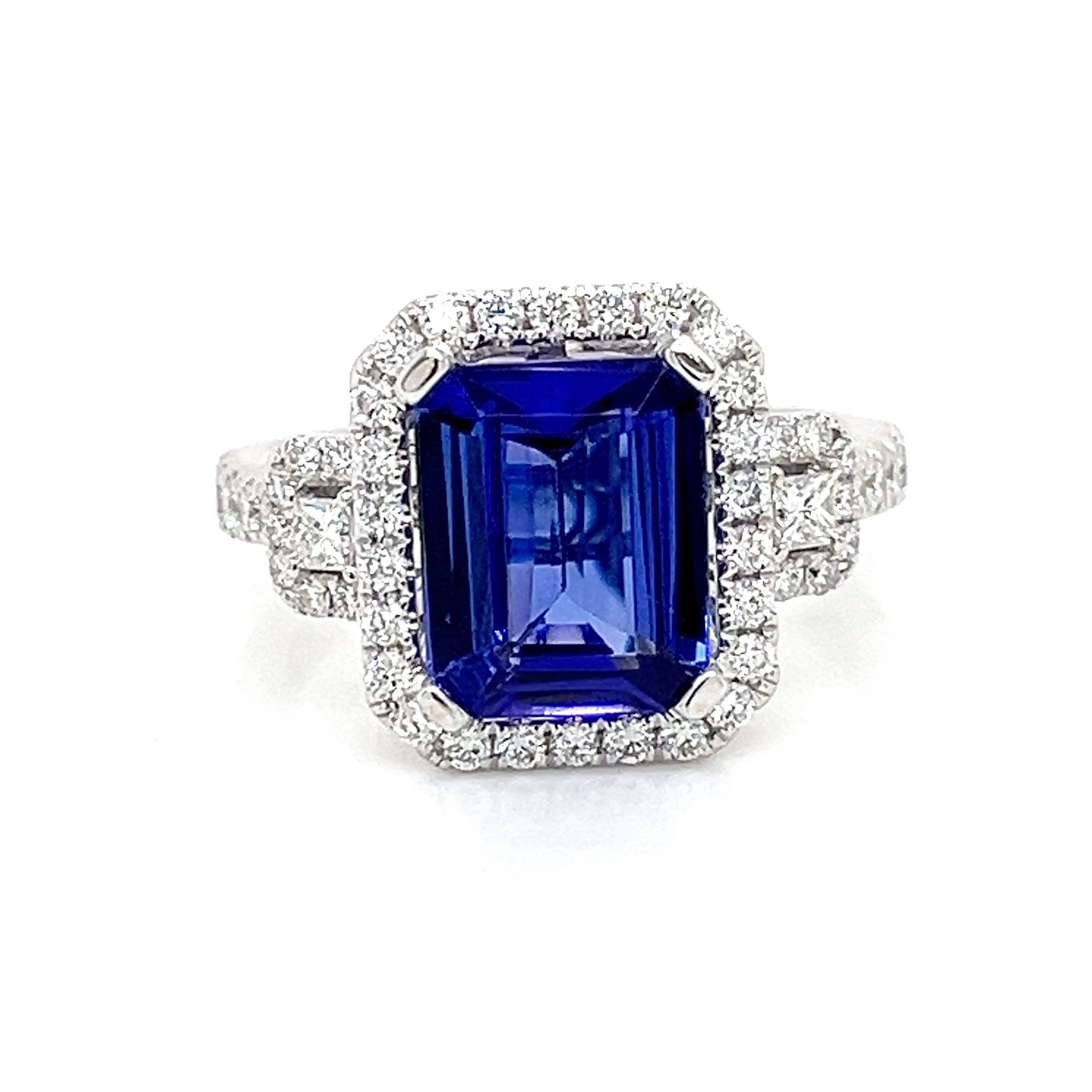 TANZANITE AND DIAMOND RING