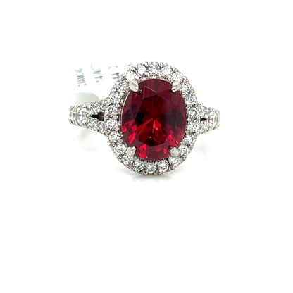 LAB GROWN RUBY AND DIAMOND RING