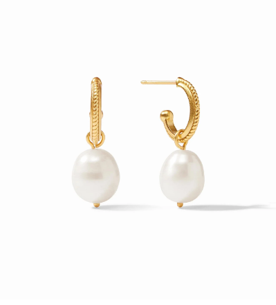 DELPHINE PEARL HOOP & CHARM EARRING