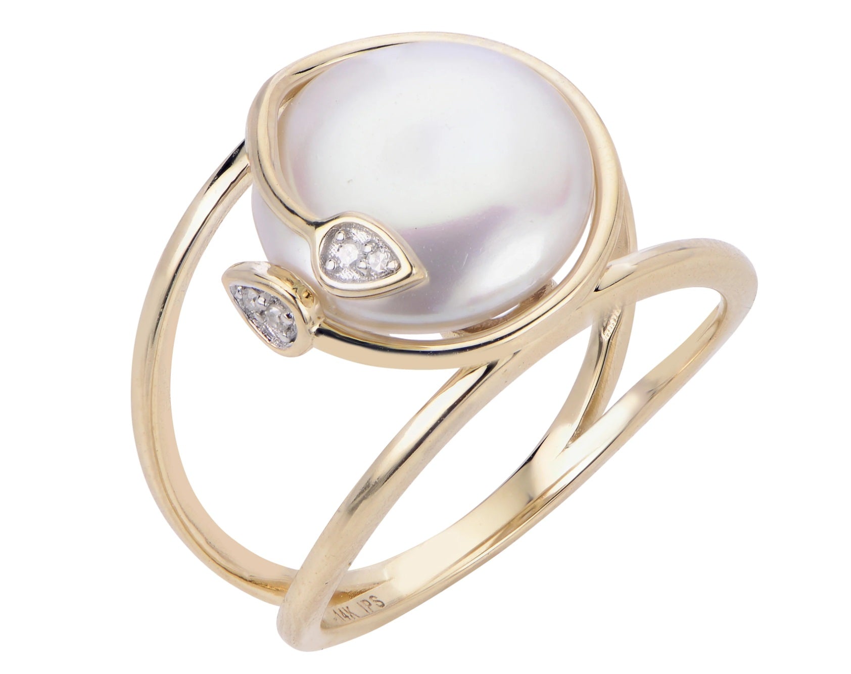14KT YELLOW GOLD FRESHWATER PEARL RING