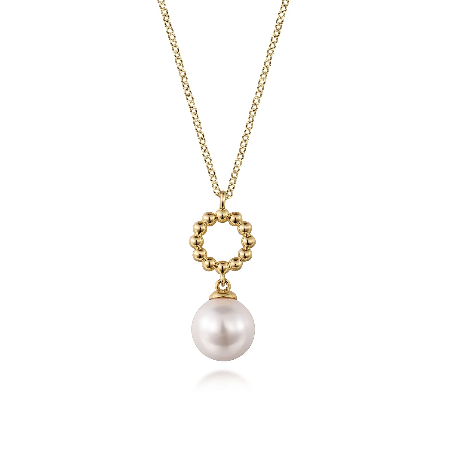 14 KARAT YELLOW GOLD FRESH WATER PEARL BUJUKAN DROP NECKLACE