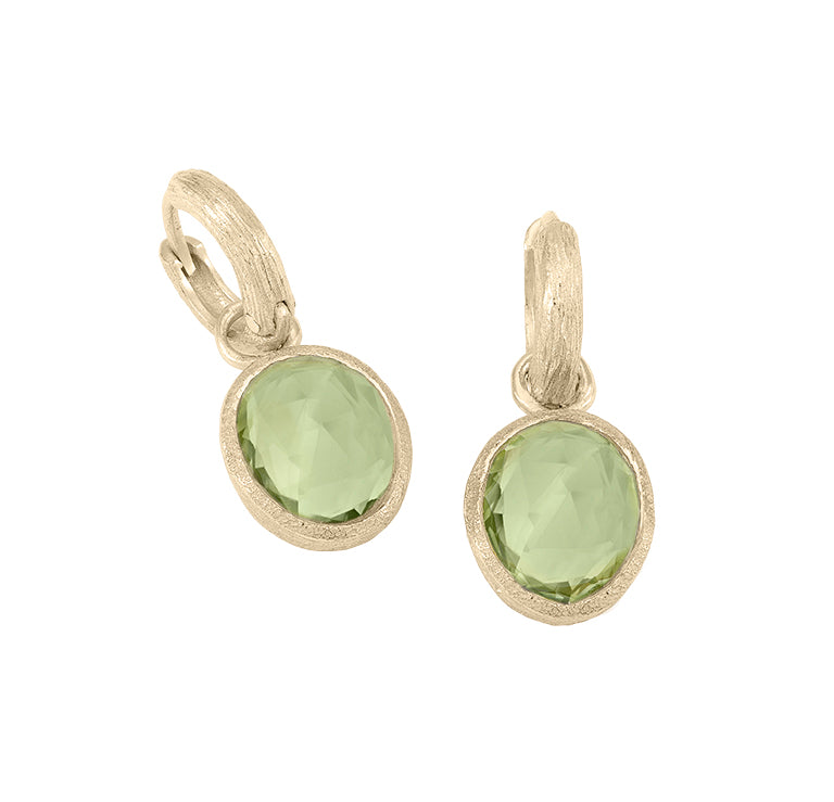 SHADE EARRINGS IN SILVER, 18 KARAT GOLD VERMEIL GREEN AMETHYST