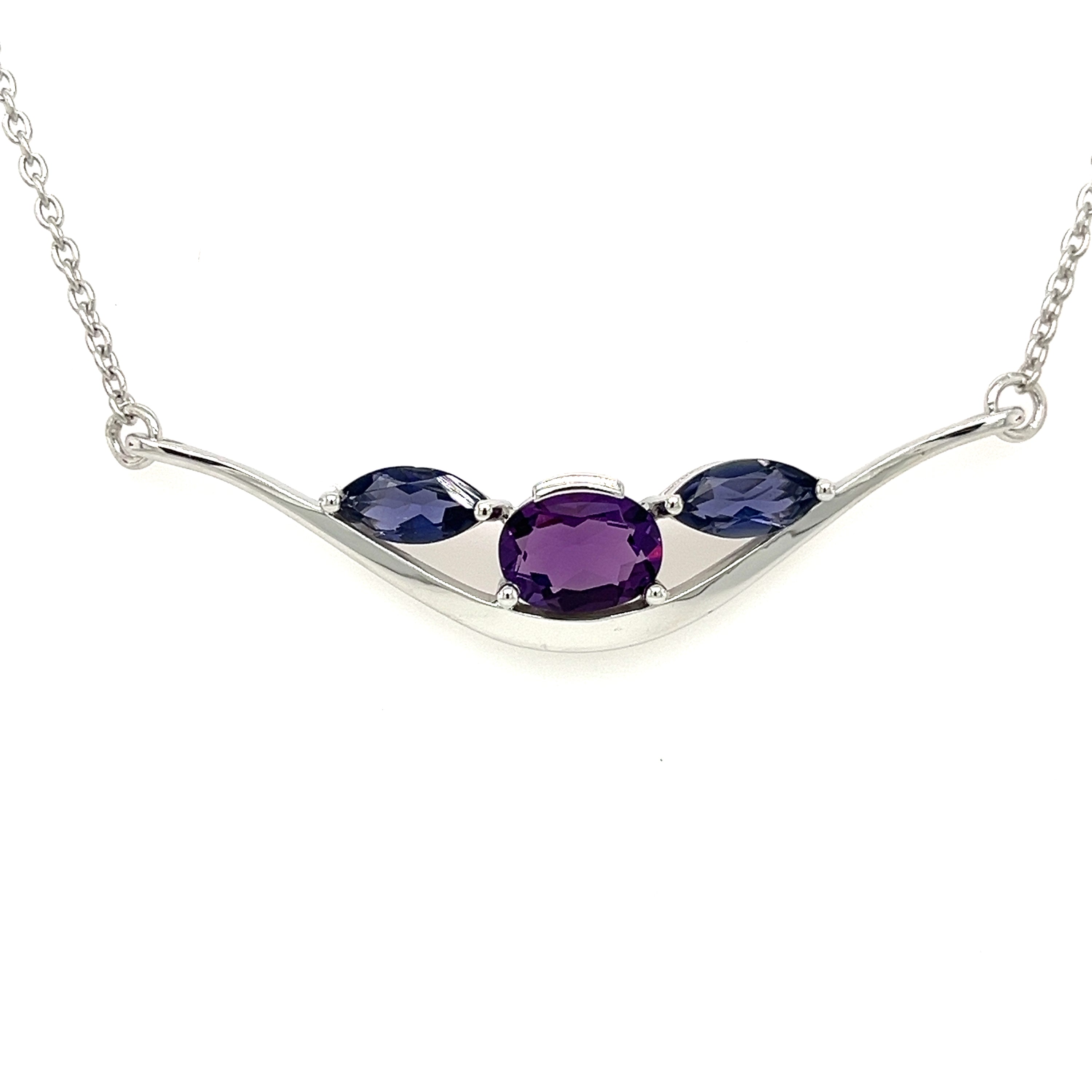 SS AMETHYST/IOLITE NECKLACE