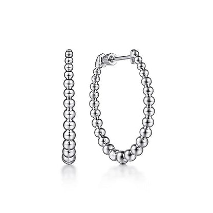 STERLING SILVER BUJUKAN GRADUATED 30MM CLASSIC HOOPS