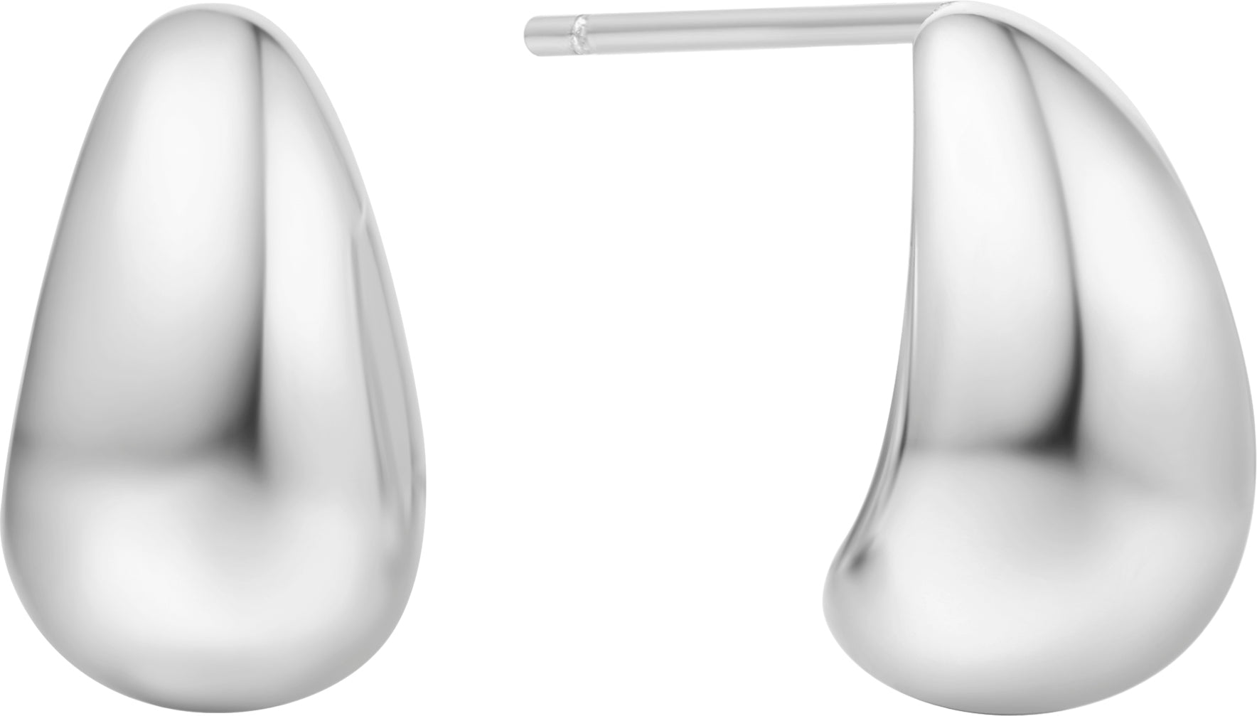 SILVER SMALL DOME HOOP EARRINGS