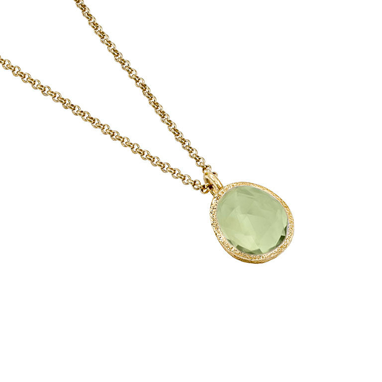 SHADE PENDANT IN SILVER, 18 KARAT GOLD VERMEIL GREEN AMETHYST