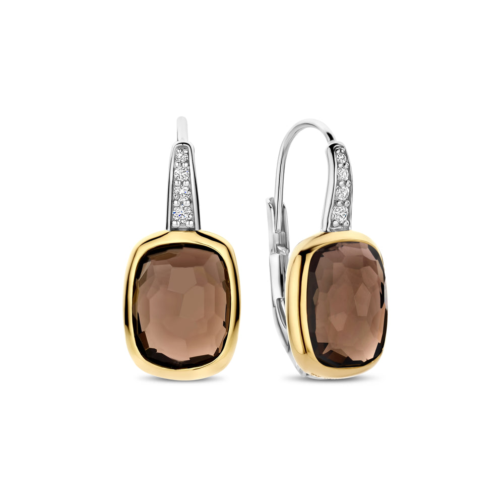 SS/GP CZ BRWN QRTS EARRING