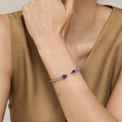 SS PEAR SHAPE DOUBLE AMETHYST