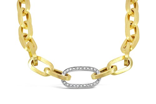 14K 2T DIA LINK NECKLACE