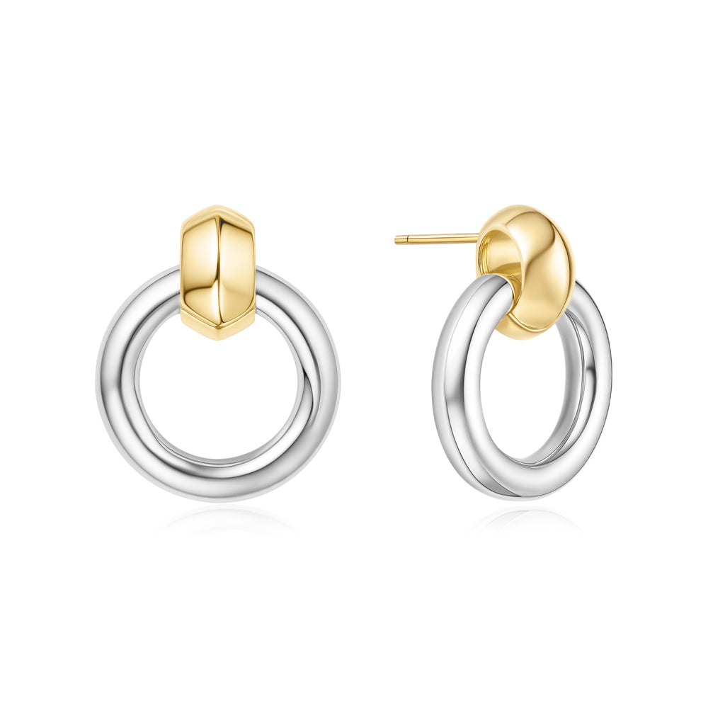 TWO TONE HOOP EARRINGS