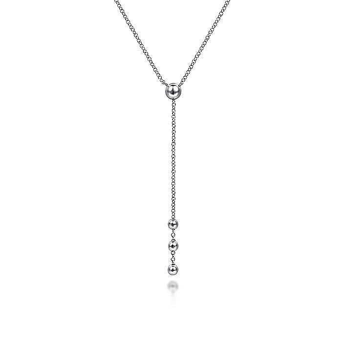 STERLING SILVER BEADED Y KNOTS NECKLACE