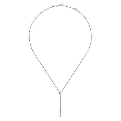 STERLING SILVER BEADED Y KNOTS NECKLACE