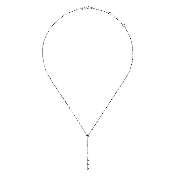 STERLING SILVER BEADED Y KNOTS NECKLACE