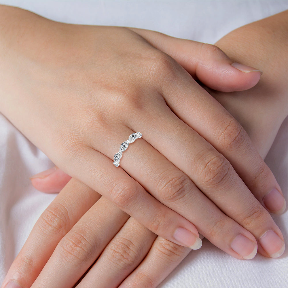 14 KARAT WHITE GOLD LAB GROWN DIAMOND STACKABLE RING