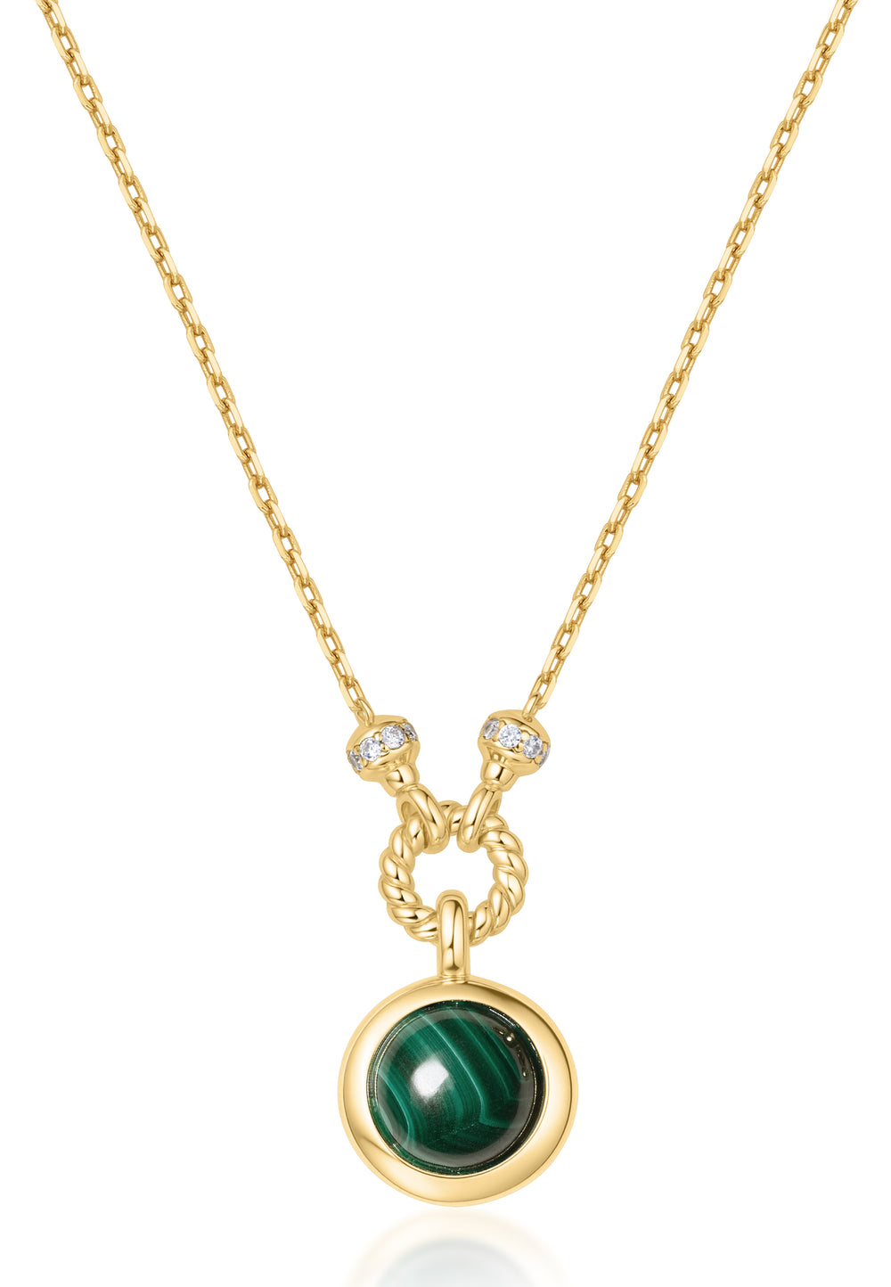 GOLD MALACHITE REVERSIBLE VACATION NECKLACE