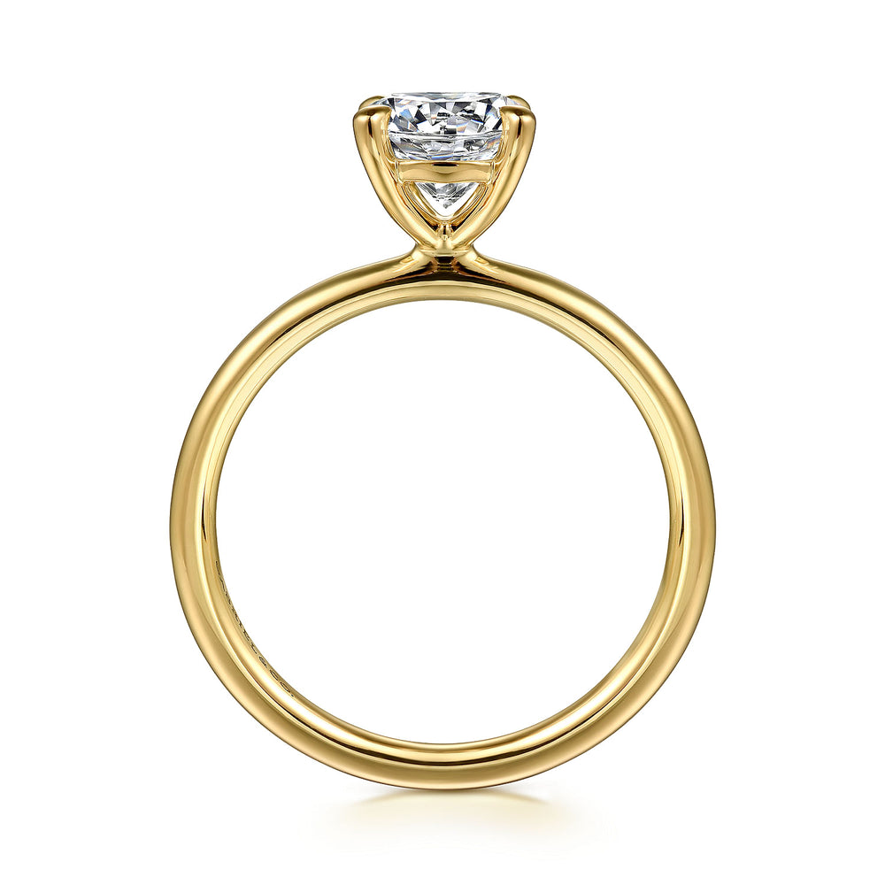 14K YELLOW GOLD ROUND SOLITAIRE DIAMOND ENGAGEMENT RING