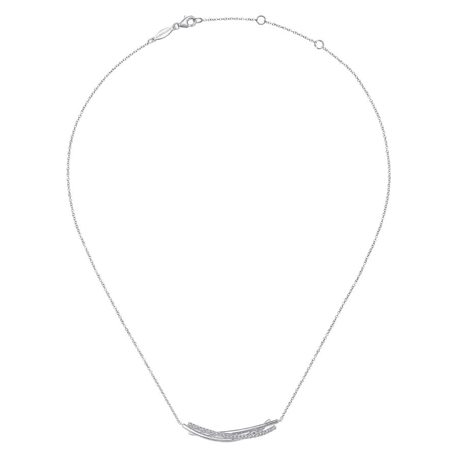 STERLING SILVER WHITE SAPPHIRE BAR NECKLACE