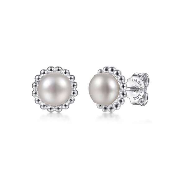 STERLING SILVER PEARL STUDS