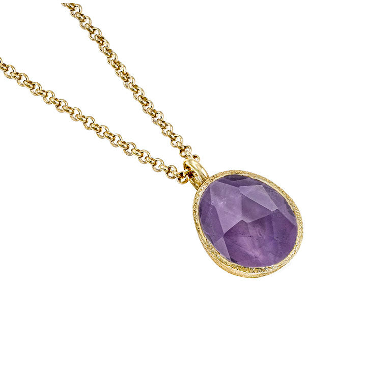 SHADE PENDANT IN SILVER, 18 KARAT GOLD VERMEIL AMETHYST