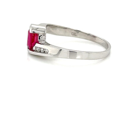 SS LAB GRWN RUBY DIA RING 3RDS