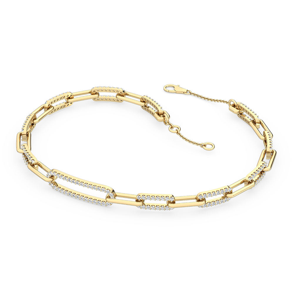 14 KARAT YELLOW GOLD LAB GROWN DIAMOND BRACELET