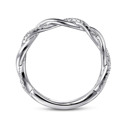 14K WHITE GOLD DIAMOND WEDDING BAND