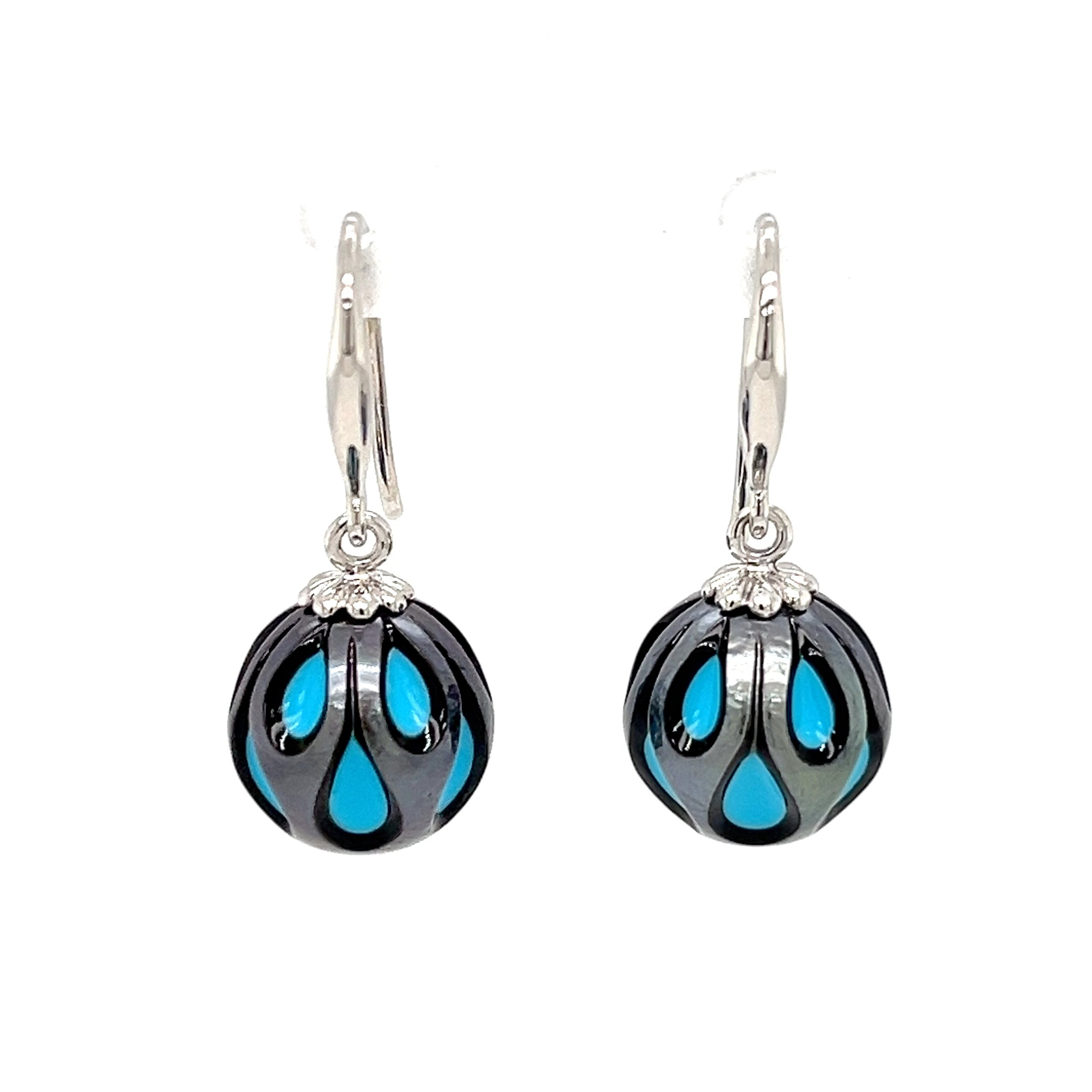 TAHITIAN PEARL AND TURQUOISE EARRING