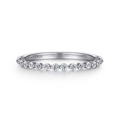 14K WHITE GOLD SINGLE PRONG DIAMOND ANNIVERSARY BAND
