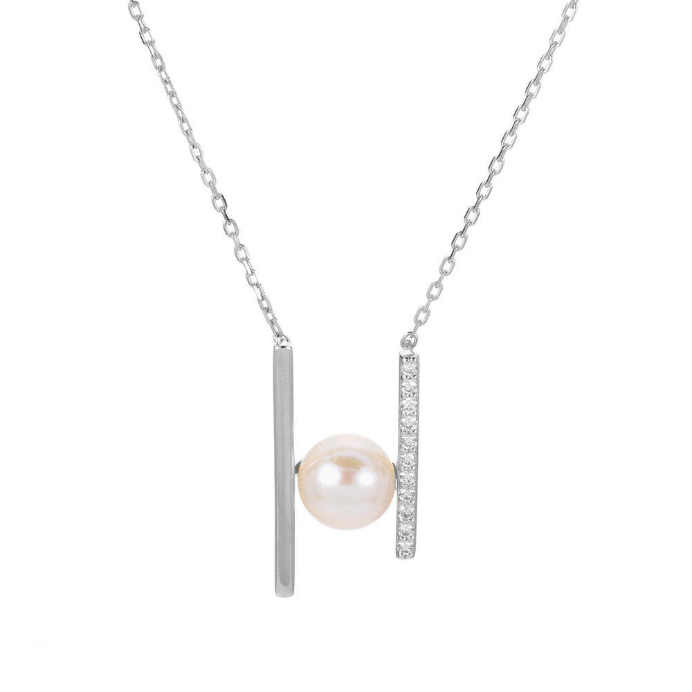 14KT White Gold Freshwater Pearl Necklace