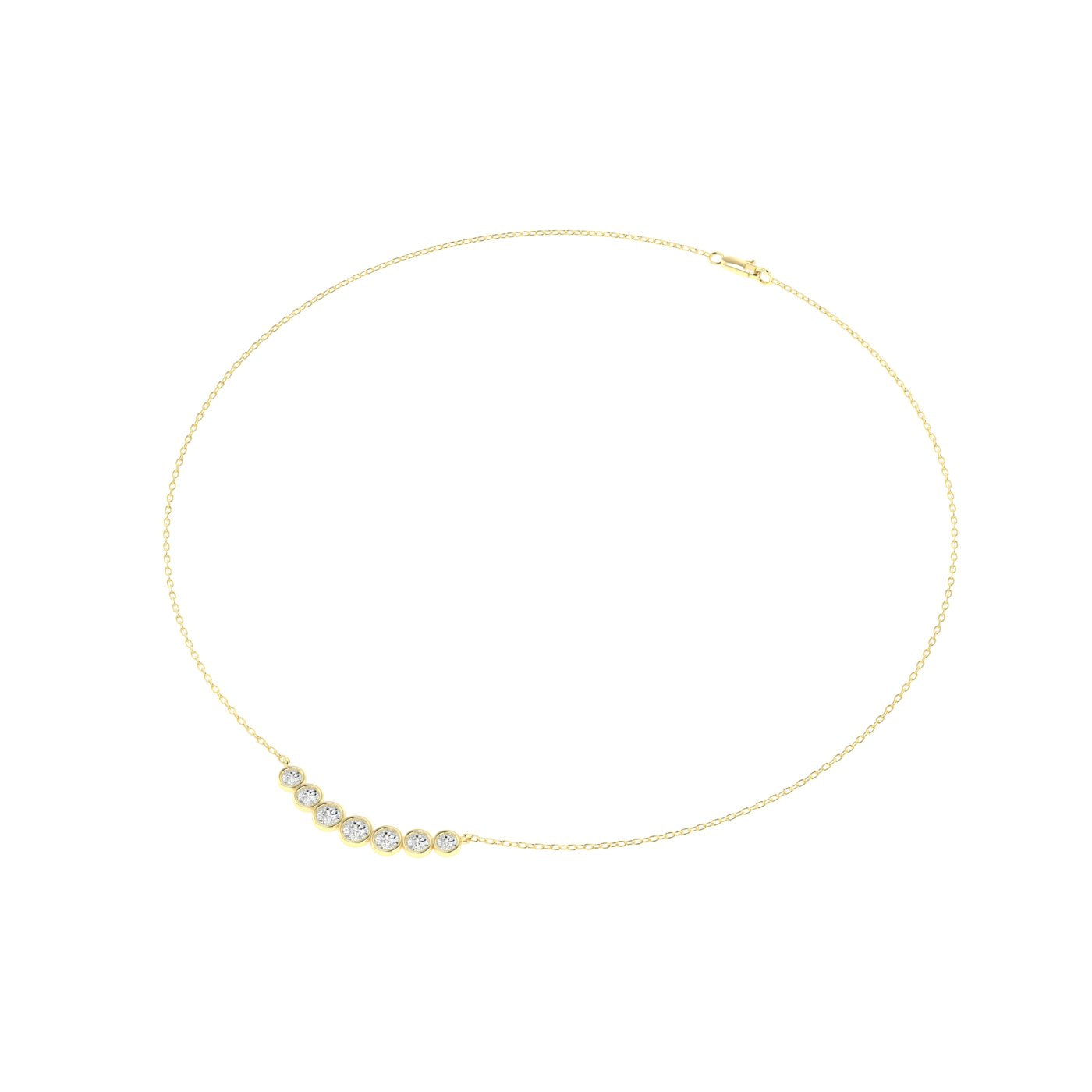 14K YELLOW LAB GROWN DIAMOND BAR NECKLACE