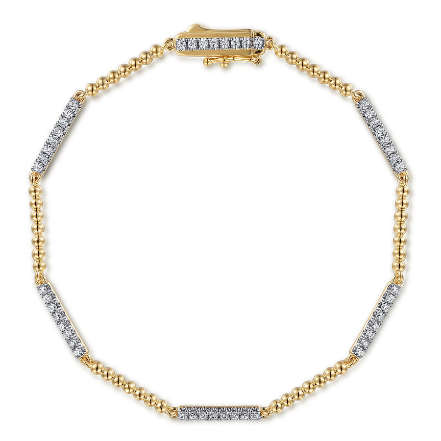 14K YELLOW GOLD BUJUKAN DIAMOND TENNIS BRACELET