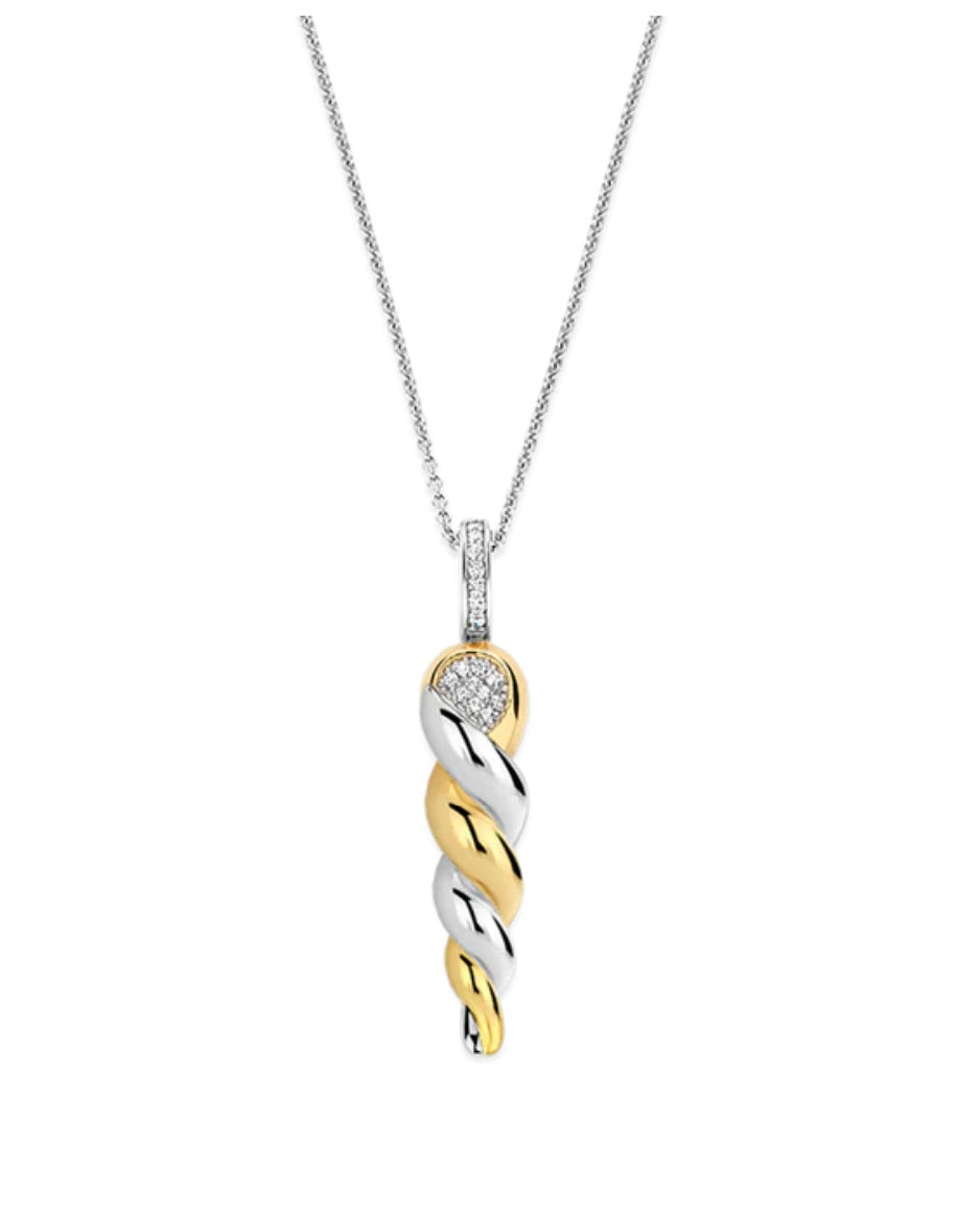 SS/GP CZ SEASHELL PEND