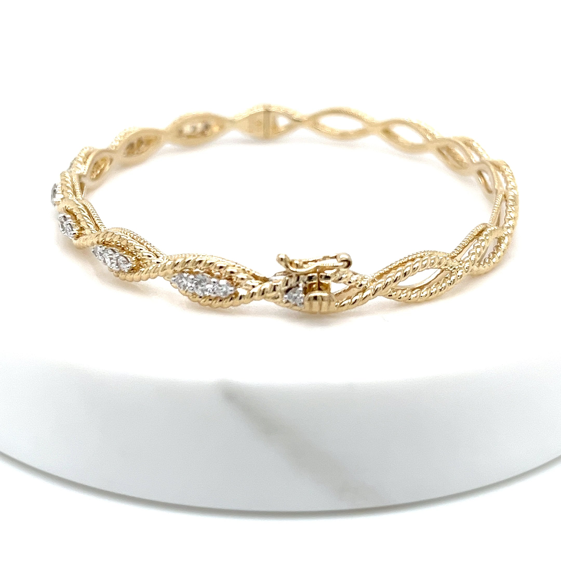 【CTHY】TWIST BANGLE Royal Chain 14K Yellow Gold Twist Bangle TW5-07 | Fairfield