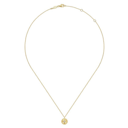 14K White-Yellow Gold Diamond Bujukan Pendant Necklace