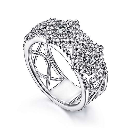 Sterling Silver White Sapphire Bujukan Ring