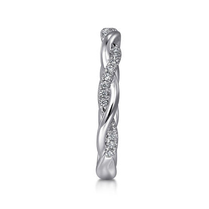 14K WHITE GOLD DIAMOND WEDDING BAND