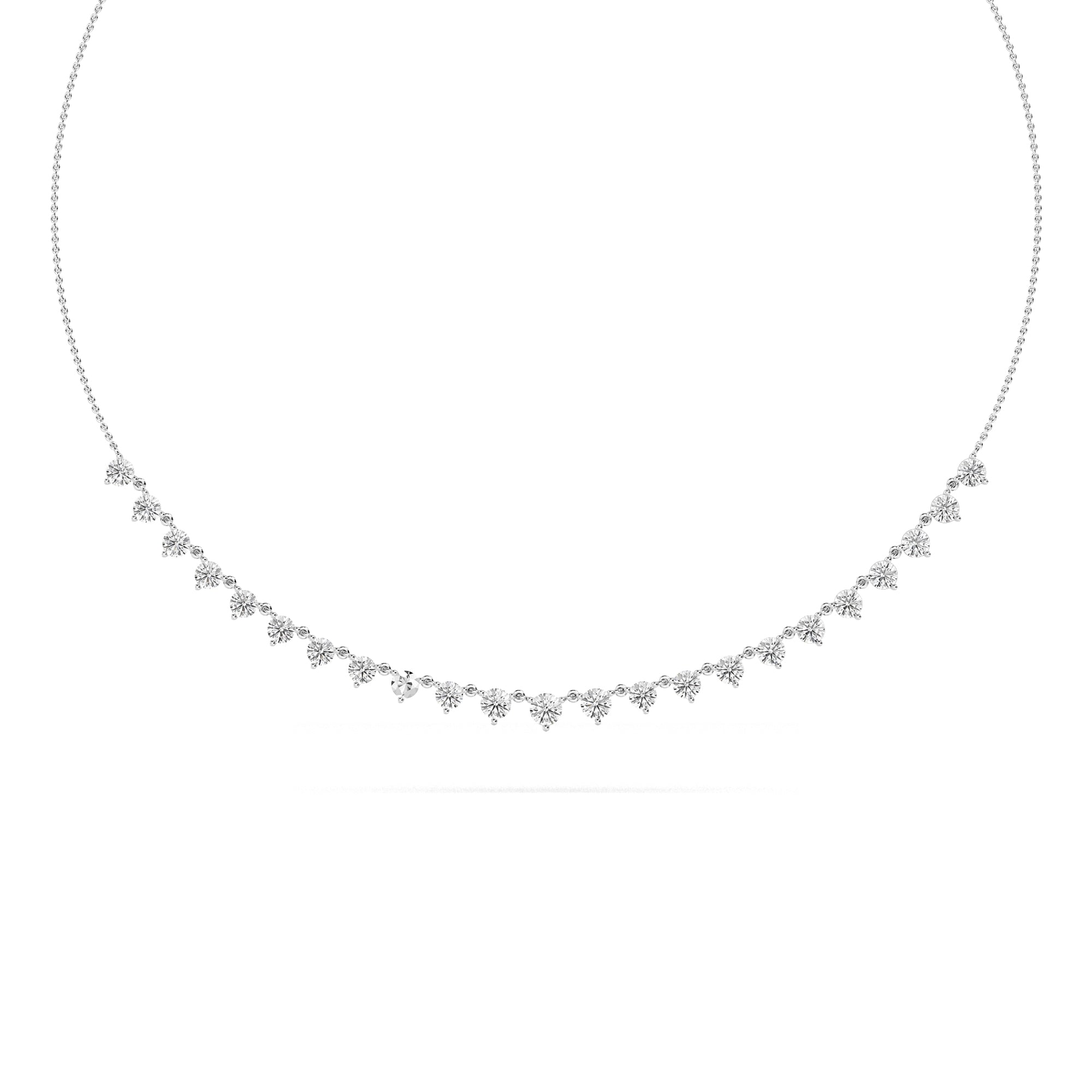 14 KARAT WHITE GOLD LAB GROWN DIAMOND NECKLACE