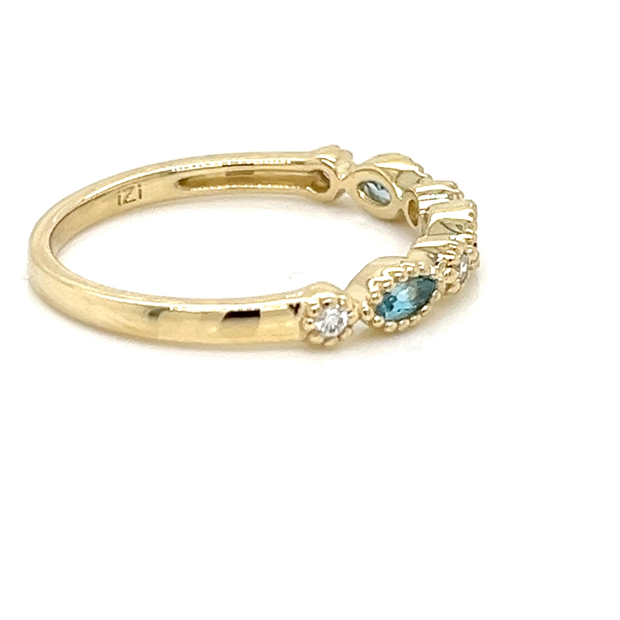 14KY DIA BLUE TOPAZ RING