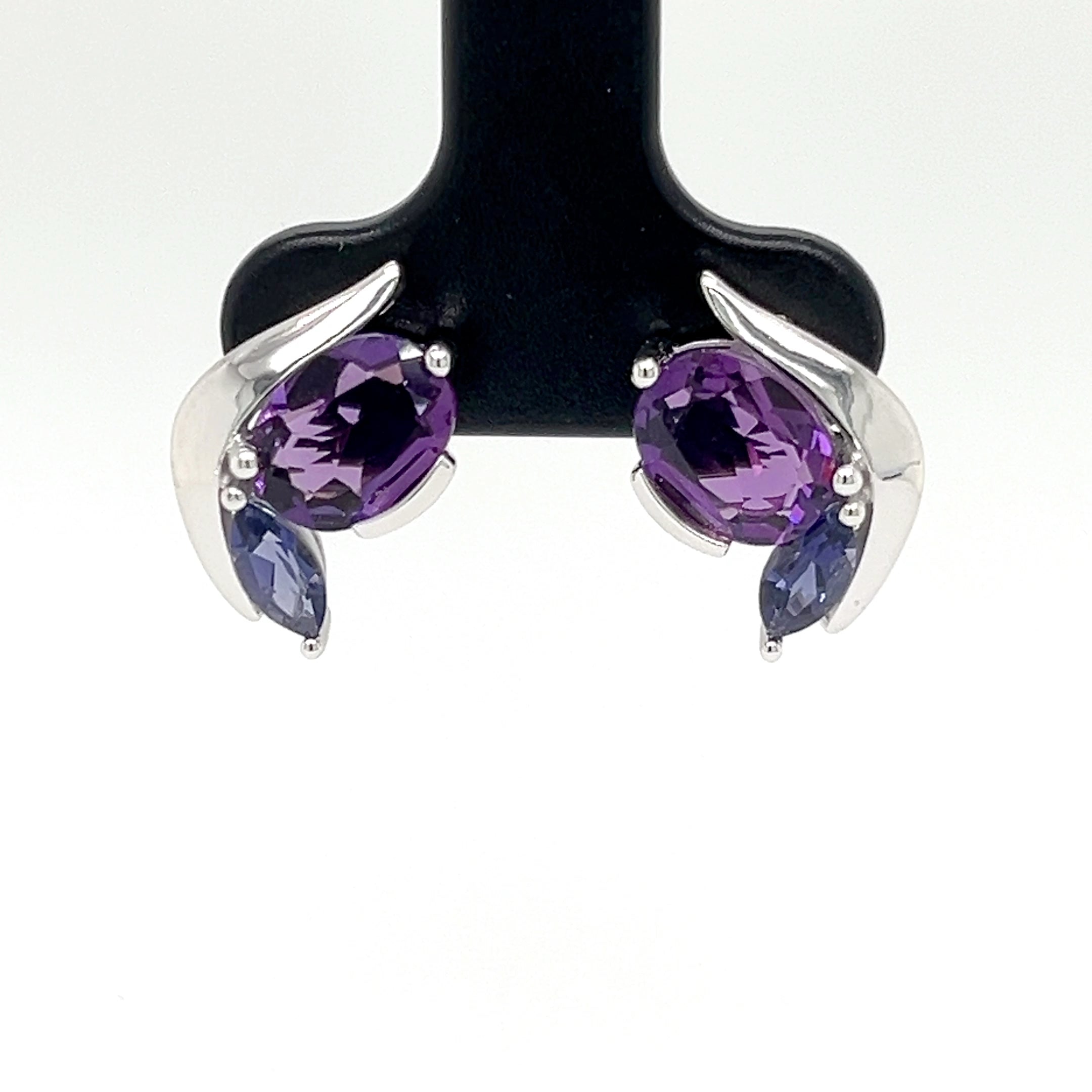 SS AMETHYST/IOLITE STUD