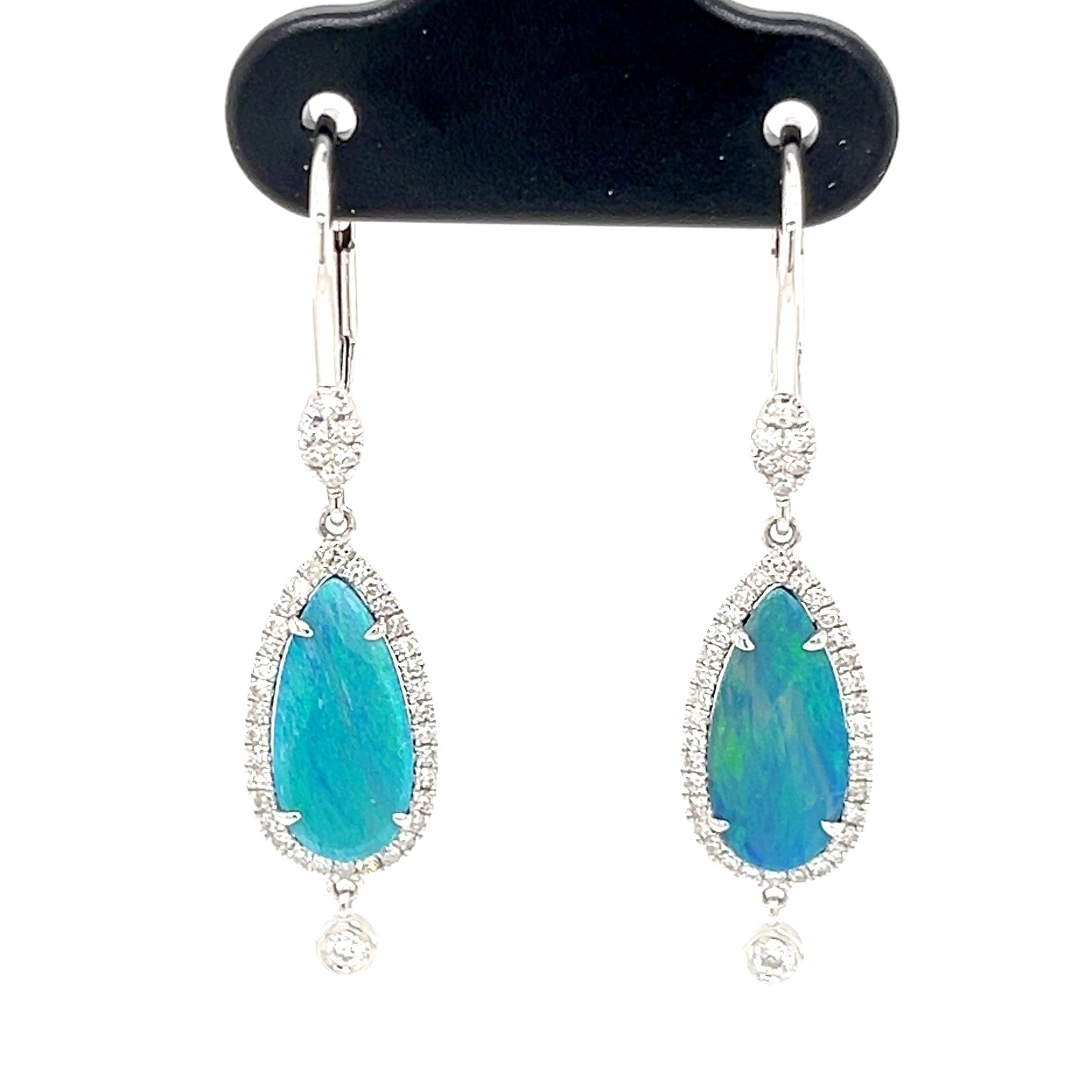 14KW DIA/OPAL DBLT EARRINGS