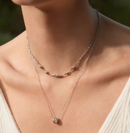 SILVER GEOMETRIC CHAIN NECKLACE