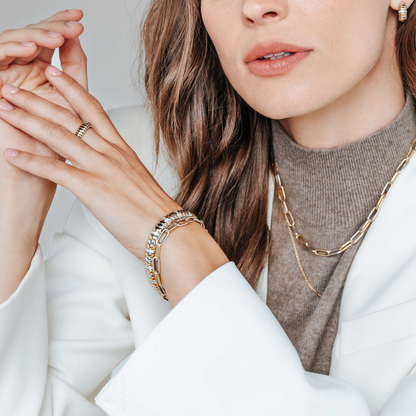 Lady's Bangle Sterling Silver Two Tone