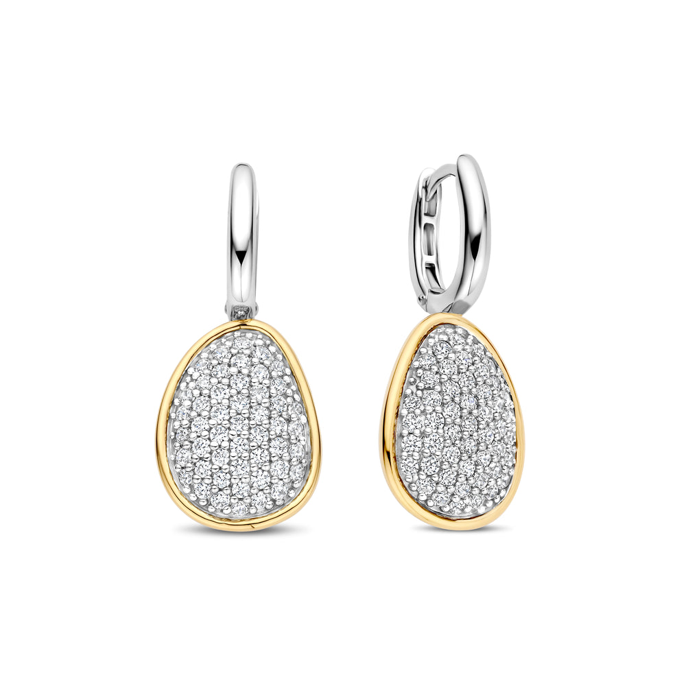 SS/GP CZ PAVE EARRINGS