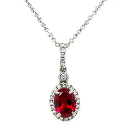 LAB GROWN RUBY AND DIAMOND PENDANT