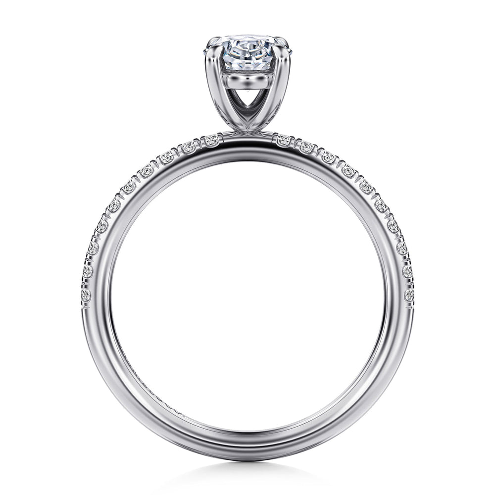 14K WHITE GOLD OVAL DIAMOND ENGAGEMENT RING